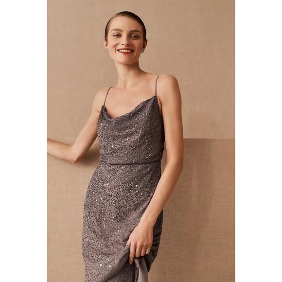 nwt by ANTHROPOLOGIE BHLDN FOREVER THAT GIRL sz 12 Dunne Midi Dress in lavender - Picture 3 of 4